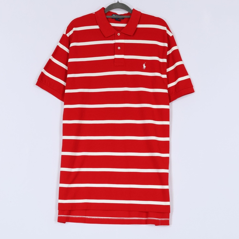 Polo Ralph Lauren Polo Shirt Mens XL Red Striped Classic Preppy Rugby NWOT
